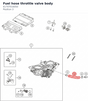 Diagram preview: Fuel hose throttle valve body (61707016050)