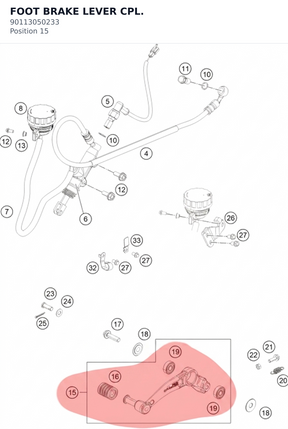 Diagram preview: FOOT BRAKE LEVER CPL. (90113050233)