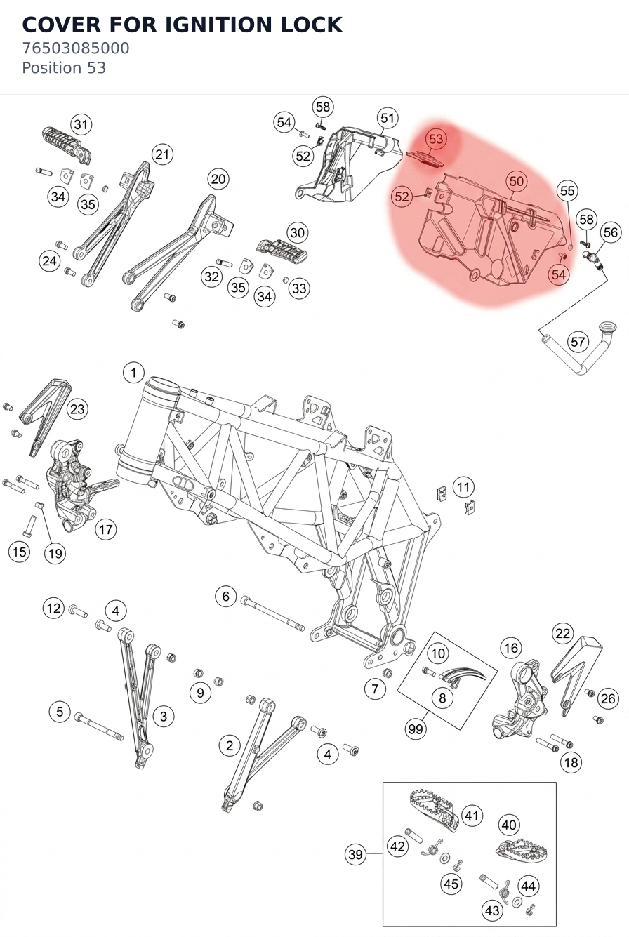 Diagram preview: COVER FOR IGNITION LOCK (76503085000)