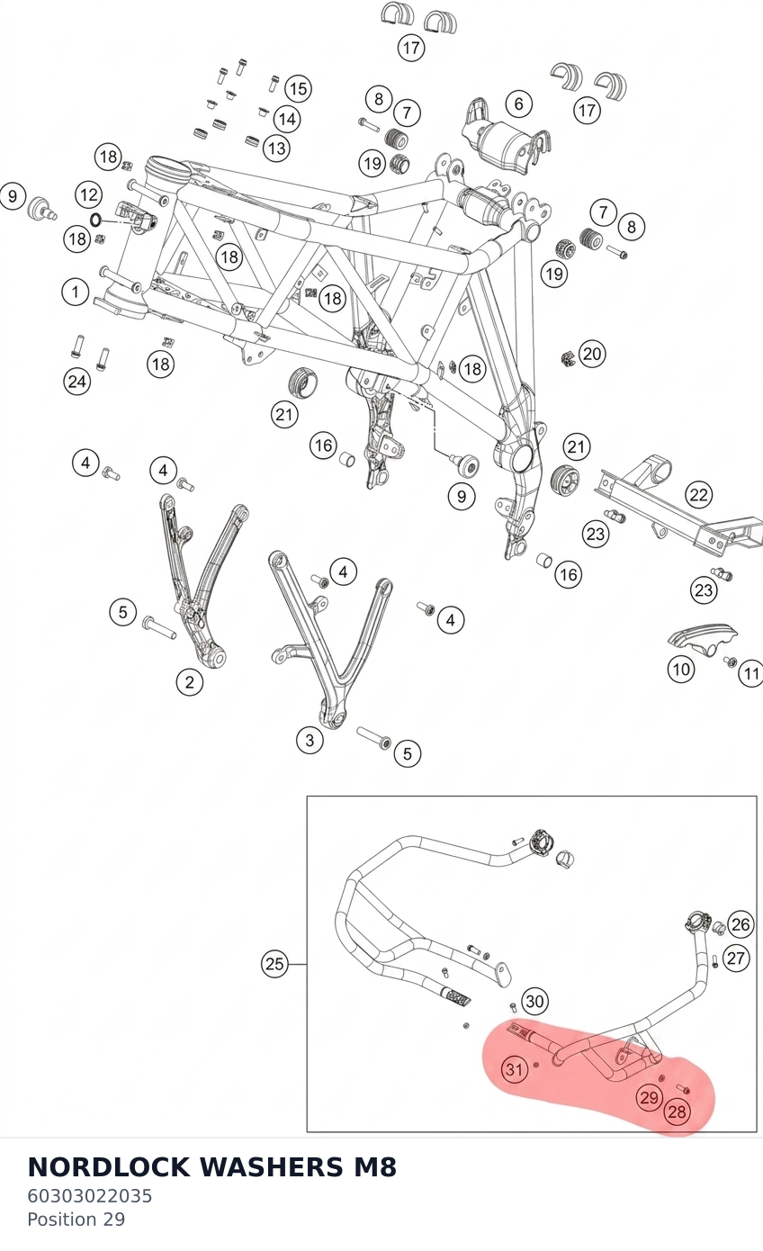 Diagram preview: NORDLOCK WASHERS M8 (60303022035)