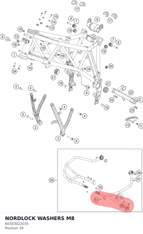 Diagram preview: NORDLOCK WASHERS M8 (60303022035)