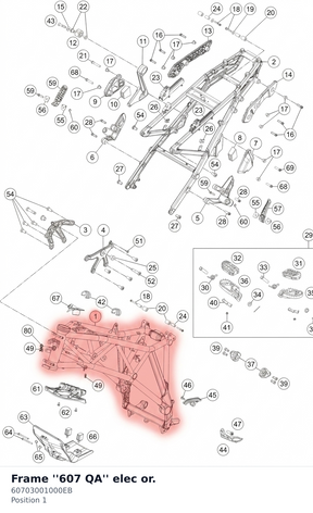 Diagram preview: Frame ''607 QA'' elec or. (60703001000EB)