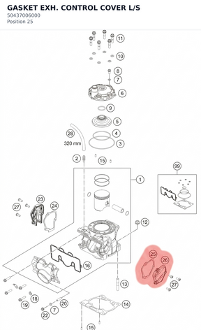 Diagram preview: GASKET EXH. CONTROL COVER L/S (50437006000)