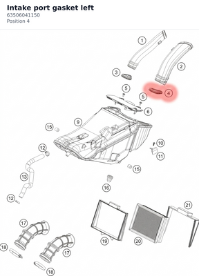Diagram preview: Intake port gasket left (63506041150)