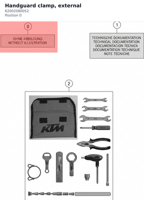 Diagram preview: Handguard clamp, external (62002080052)