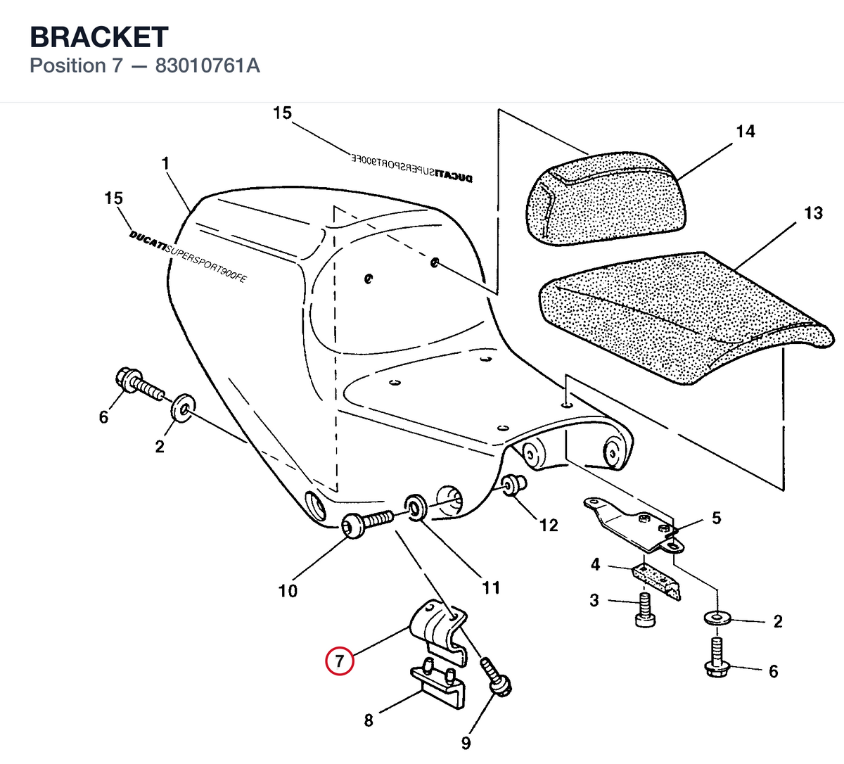 BRACKET 83010761A diagram position