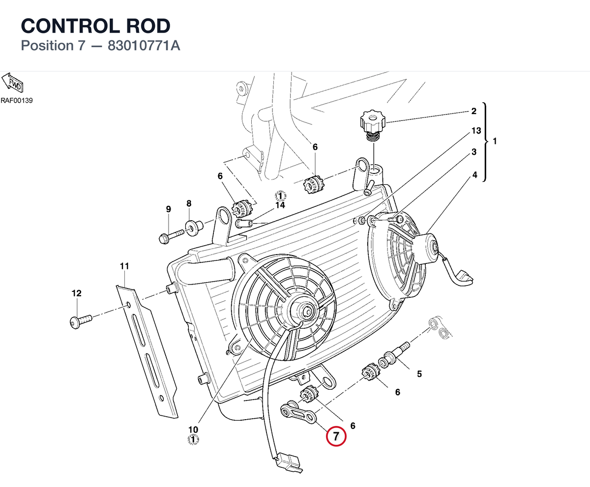 CONTROL ROD 83010771A diagram position