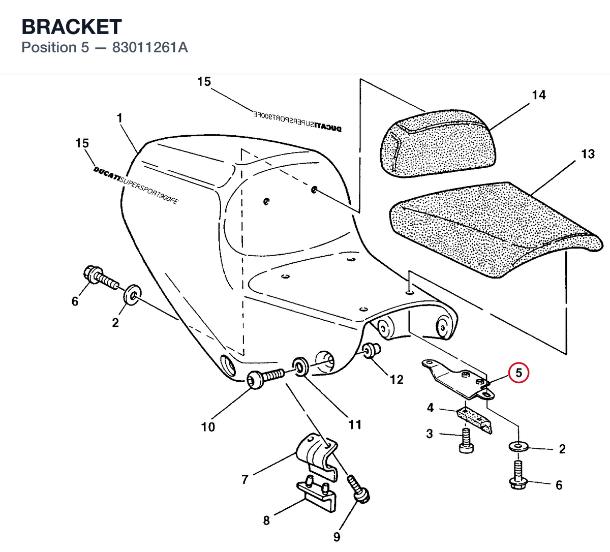 BRACKET 83011261A diagram position