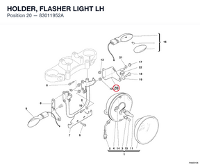 HOLDER, FLASHER LIGHT LH 83011952A diagram position