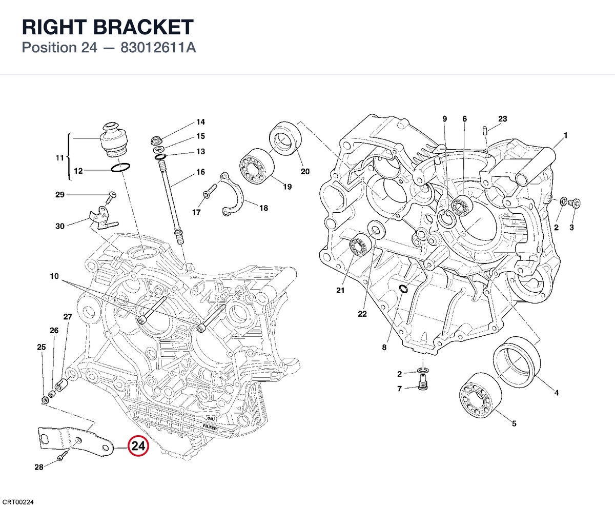 RIGHT BRACKET 83012611A diagram position