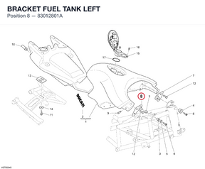 BRACKET FUEL TANK LEFT 83012801A diagram position