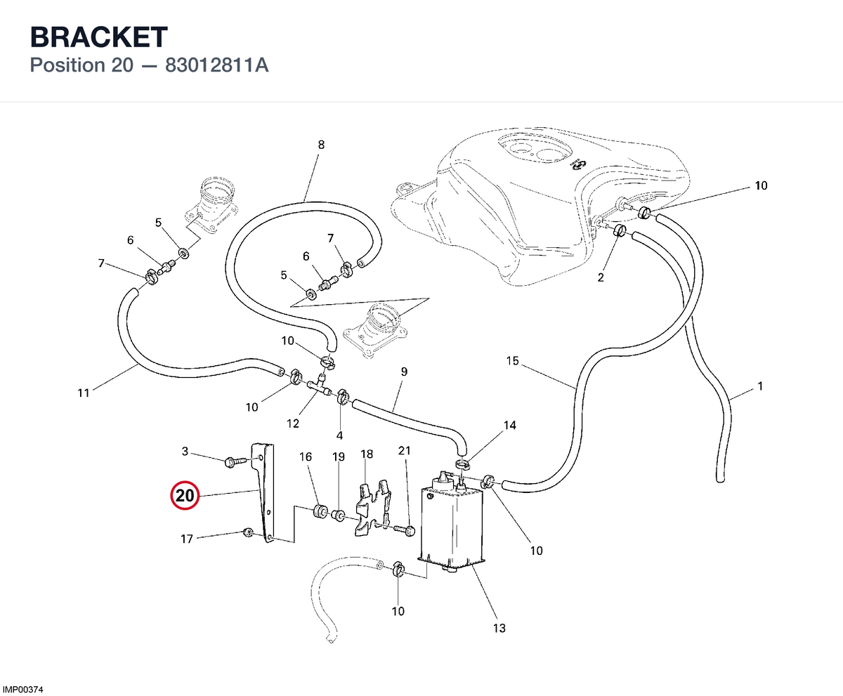 BRACKET 83012811A diagram position
