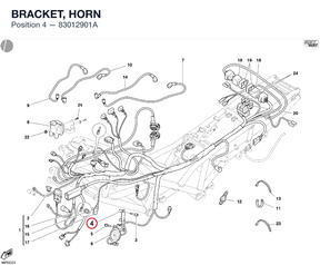 BRACKET, HORN 83012901A diagram position
