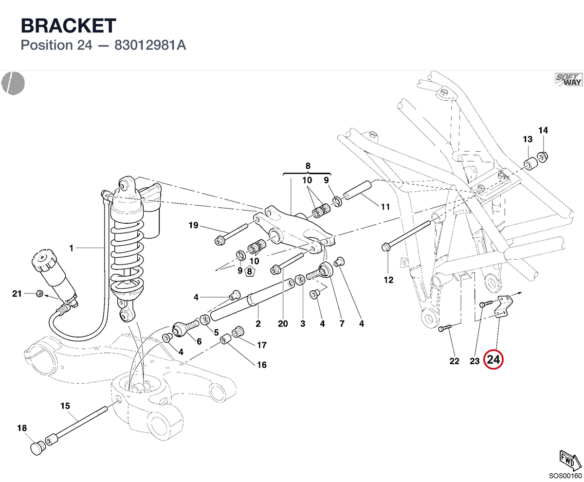 BRACKET 83012981A diagram position