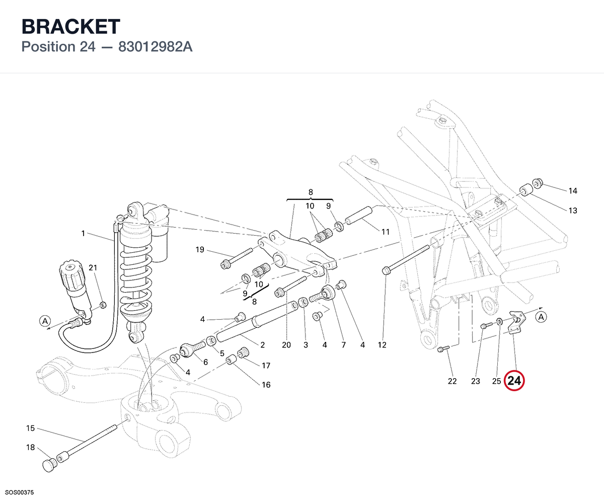 BRACKET 83012982A diagram position