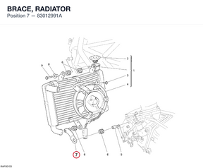 BRACE, RADIATOR 83012991A diagram position