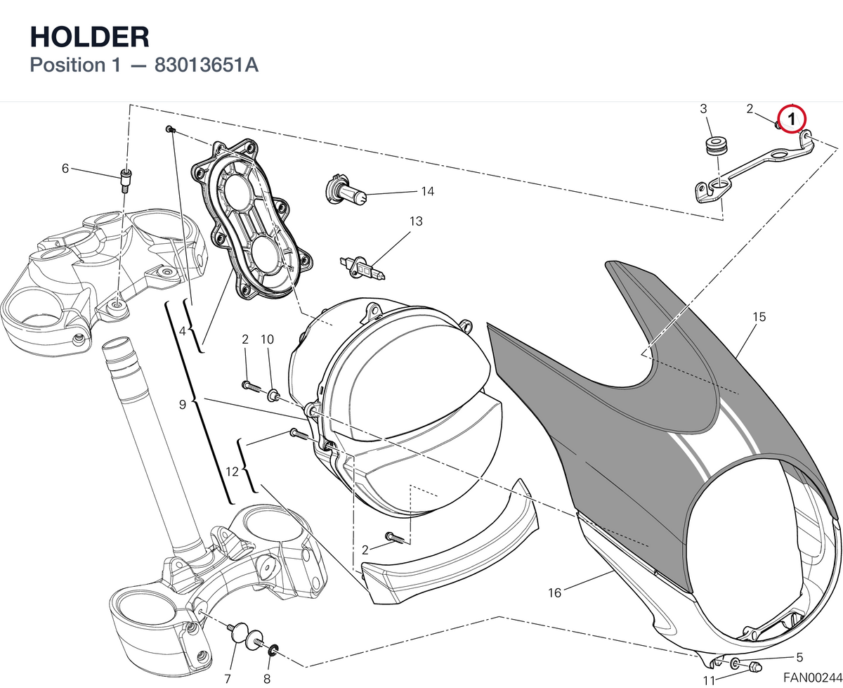 HOLDER 83013651A diagram position