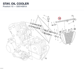 STAY, OIL COOLER 83014091A diagram position