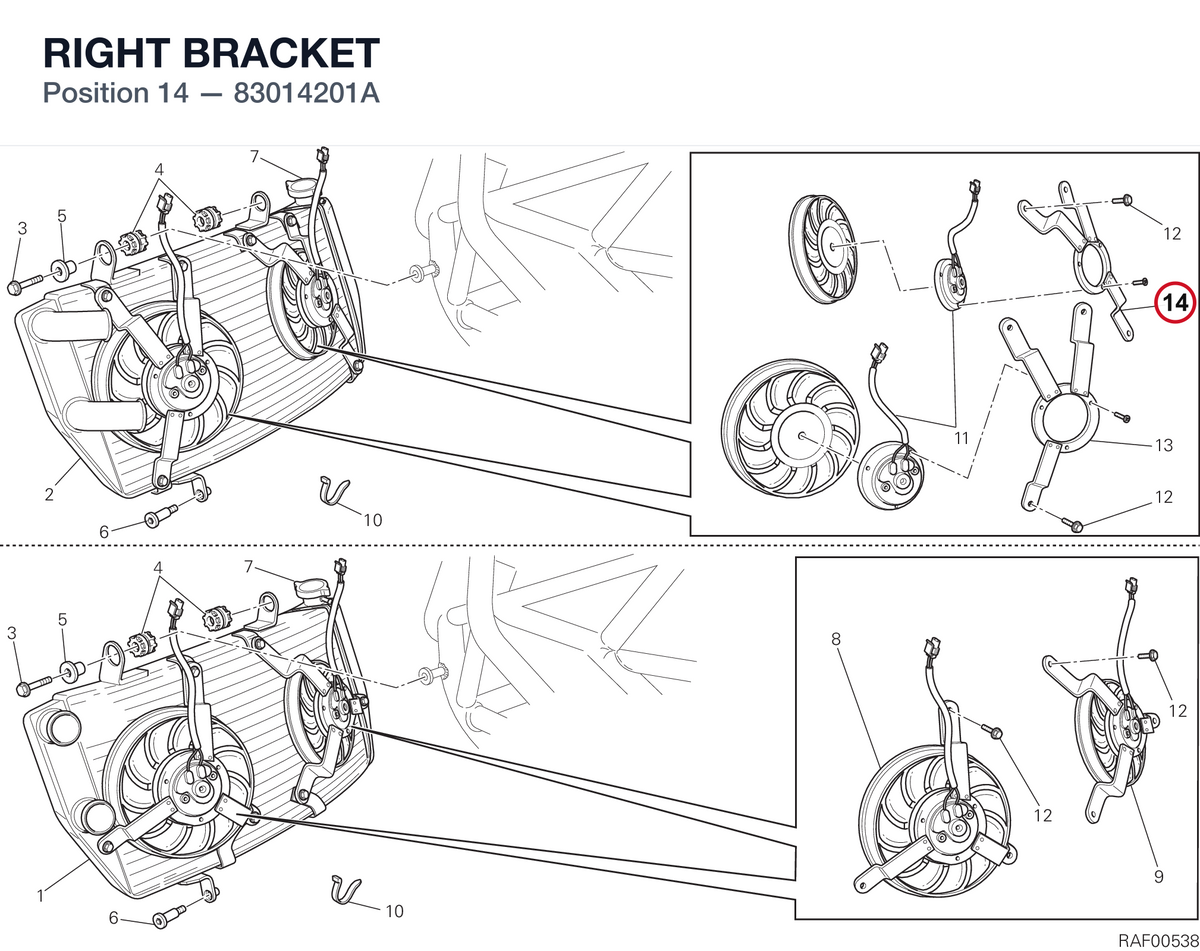 RIGHT BRACKET 83014201A diagram position