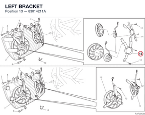 LEFT BRACKET 83014211A diagram position