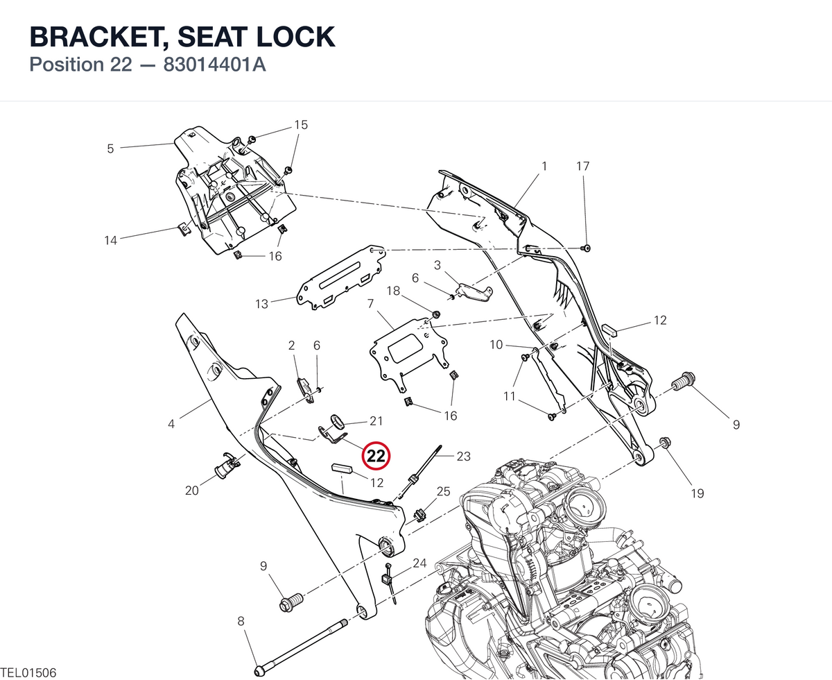 BRACKET, SEAT LOCK 83014401A diagram position