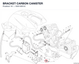 BRACKET CARBON CANISTER 83014651A diagram position