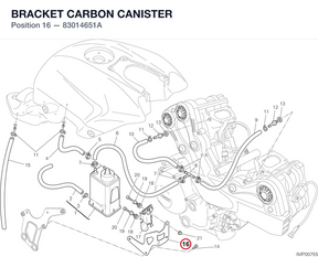 BRACKET CARBON CANISTER 83014651A diagram position