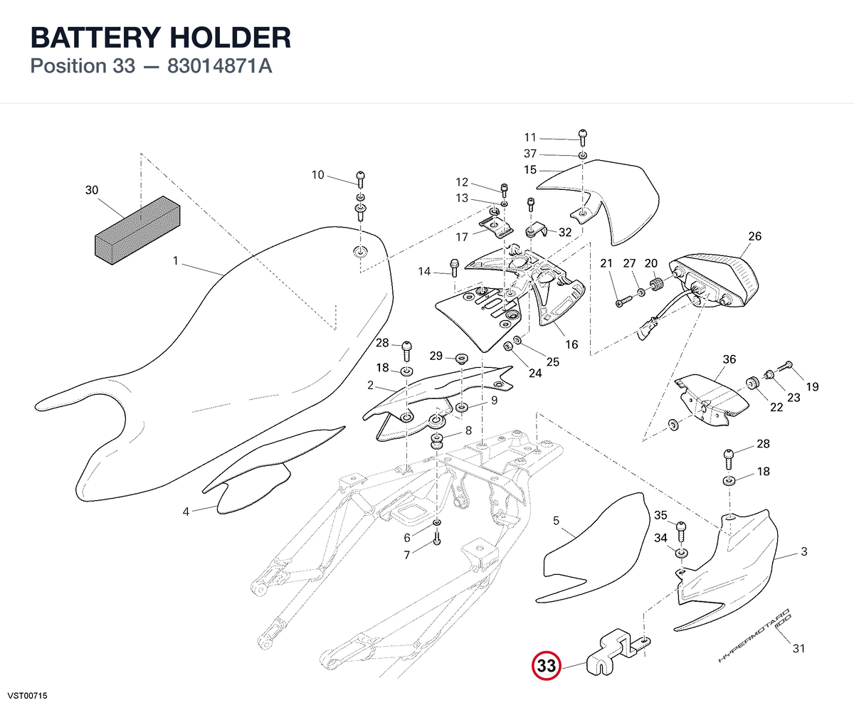 BATTERY HOLDER 83014871A diagram position