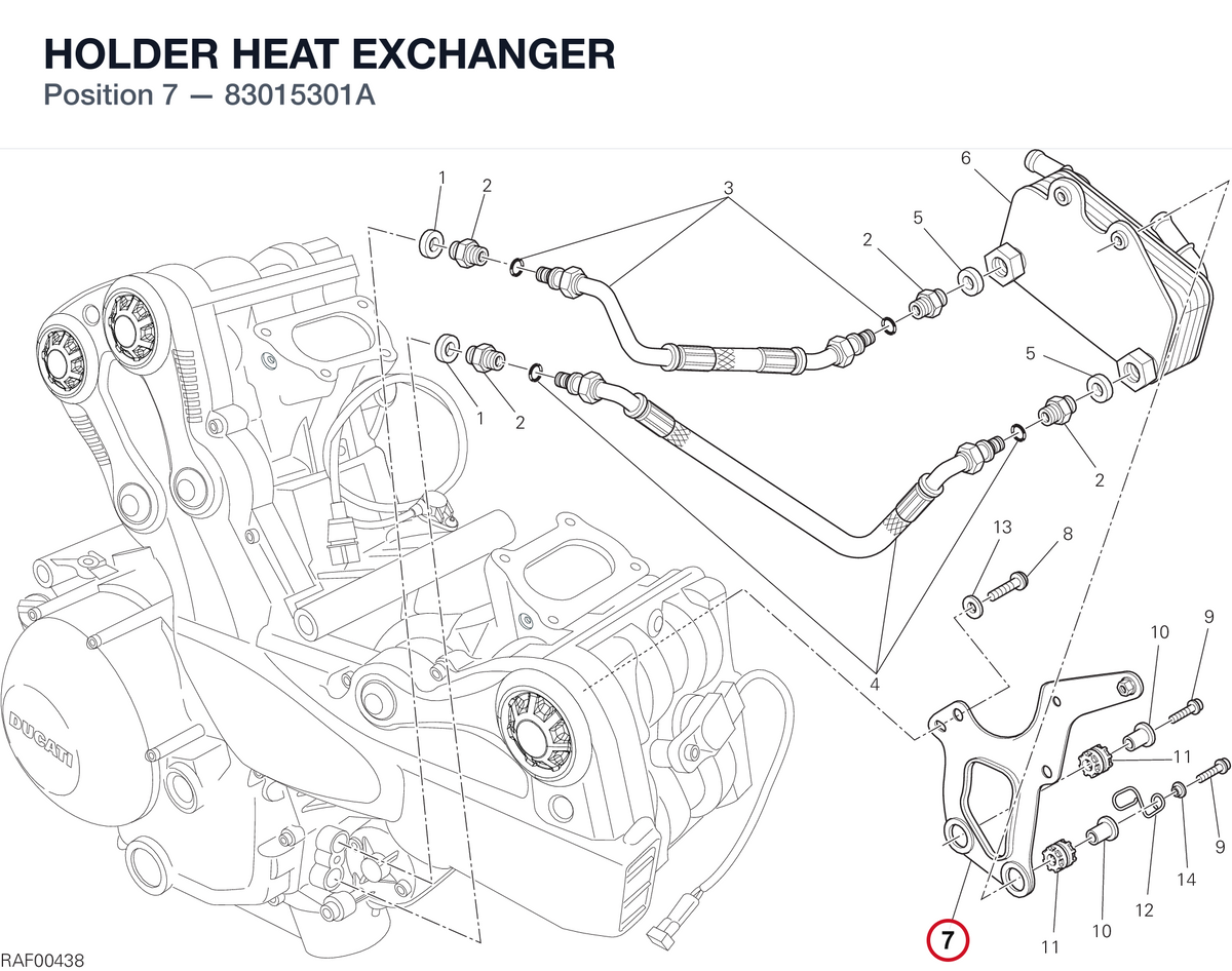 HOLDER HEAT EXCHANGER 83015301A diagram position