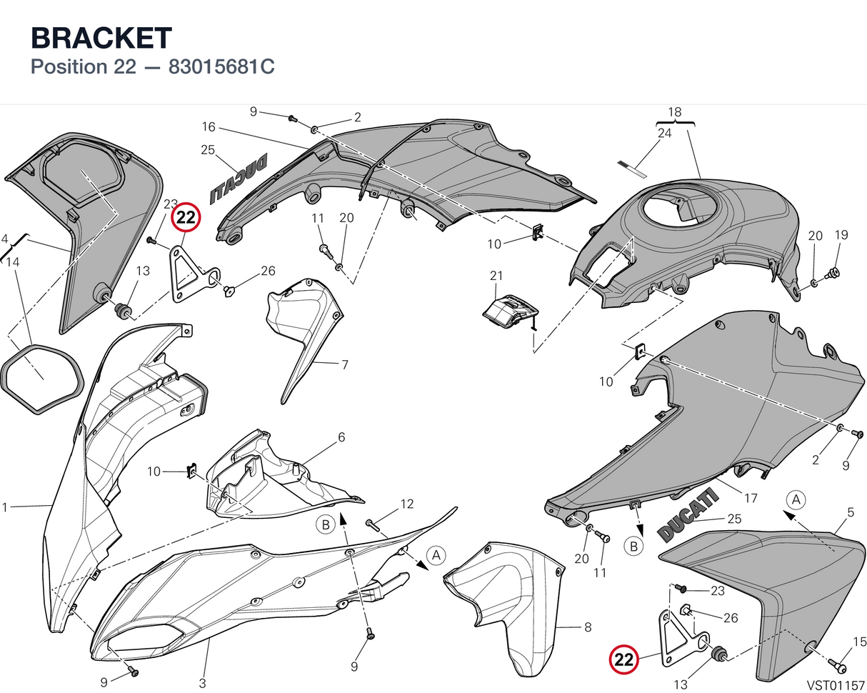 BRACKET 83015681C diagram position