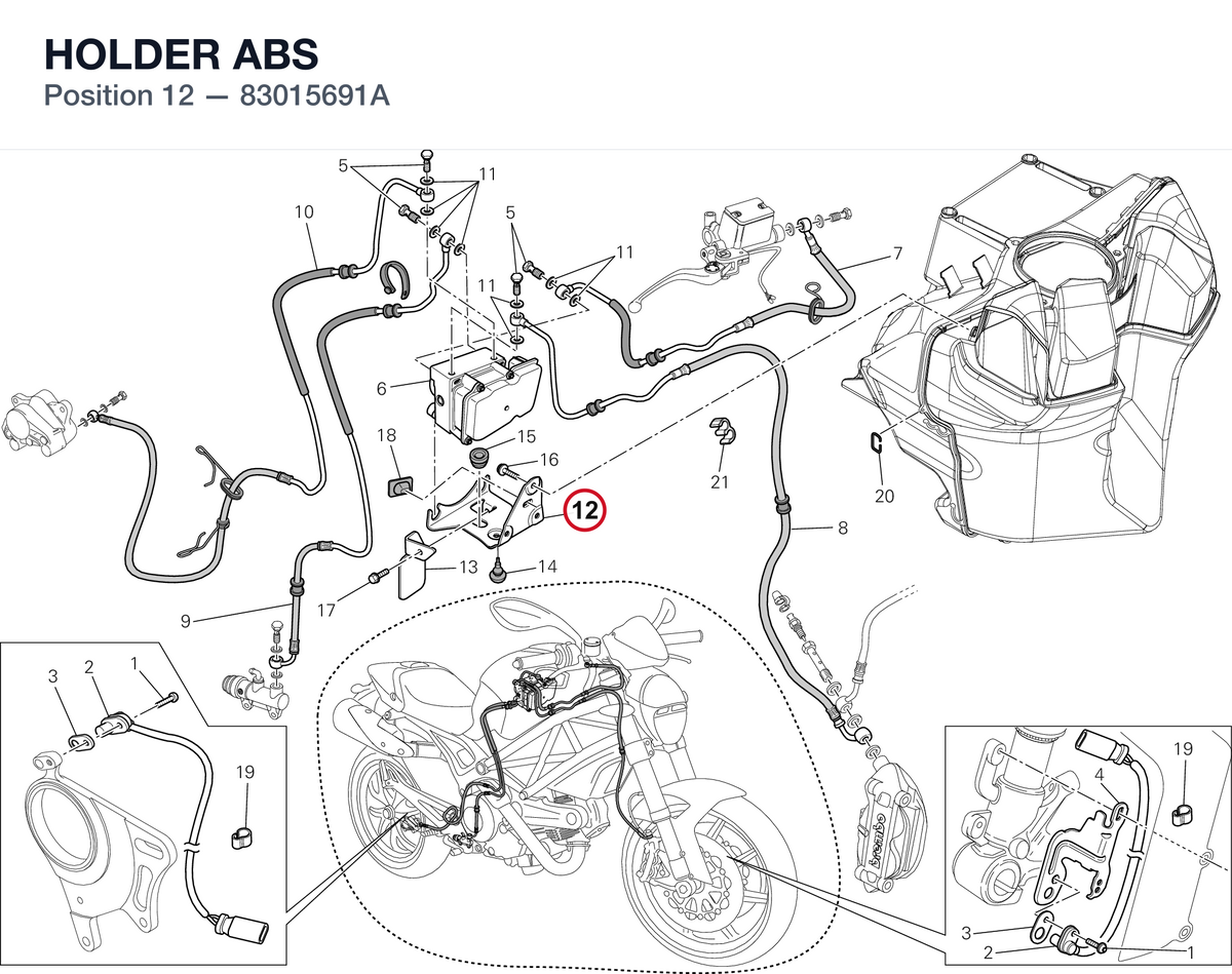 HOLDER ABS 83015691A diagram position