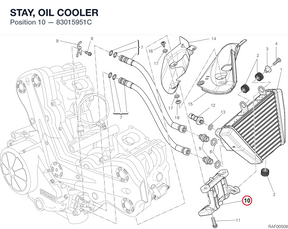 STAY, OIL COOLER 83015951C diagram position