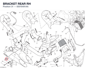 BRACKET REAR RH 83016491AA diagram position