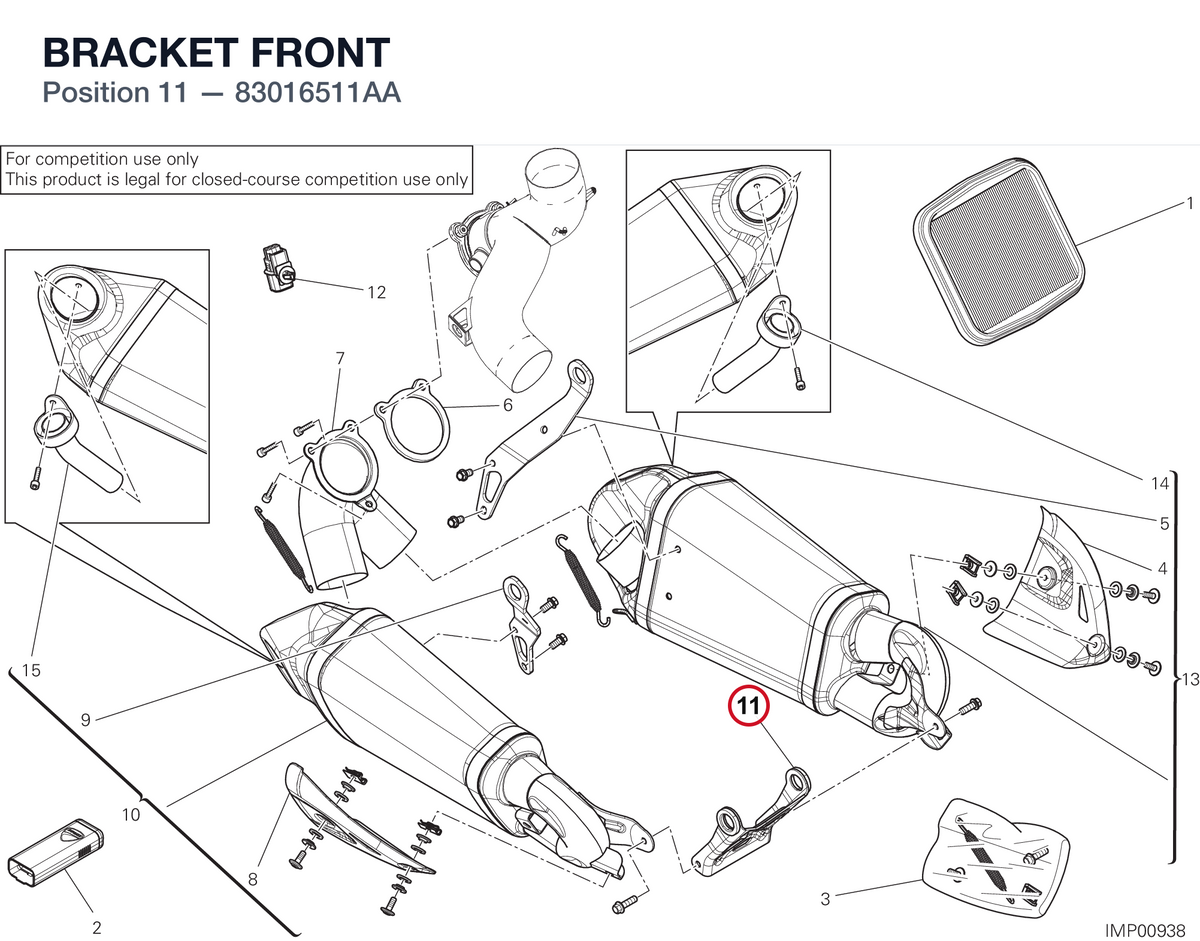 BRACKET FRONT 83016511AA diagram position