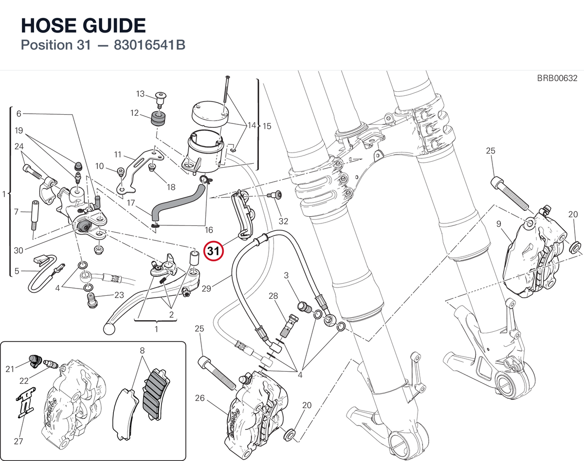 HOSE GUIDE 83016541B diagram position