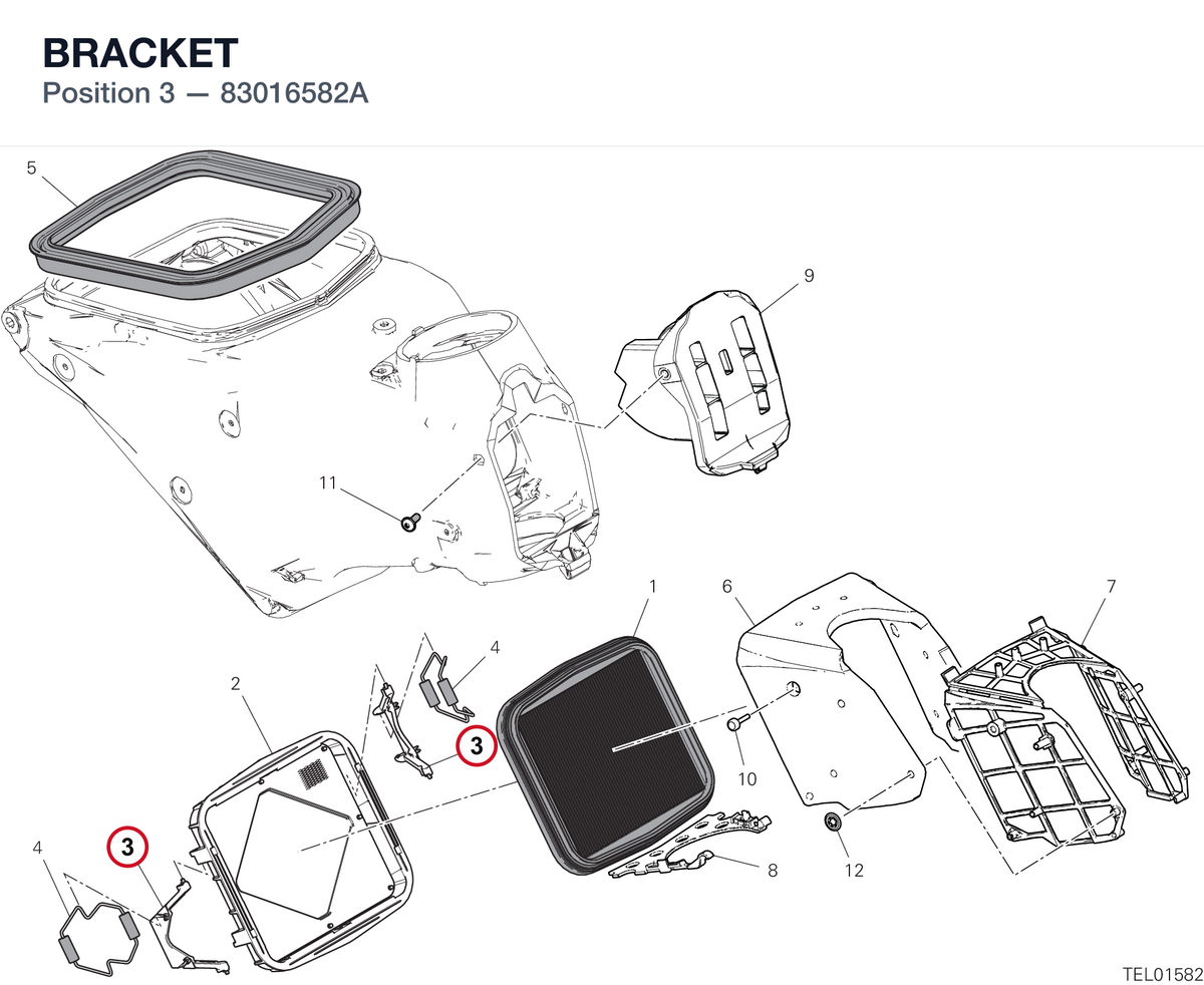 BRACKET 83016582A diagram position