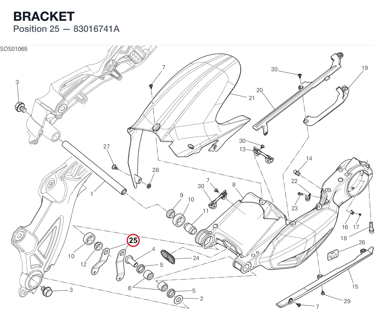 BRACKET 83016741A diagram position