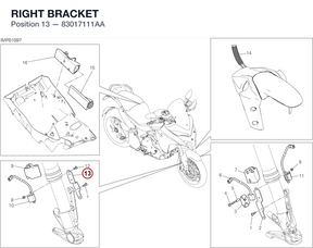 RIGHT BRACKET 83017111AA diagram position