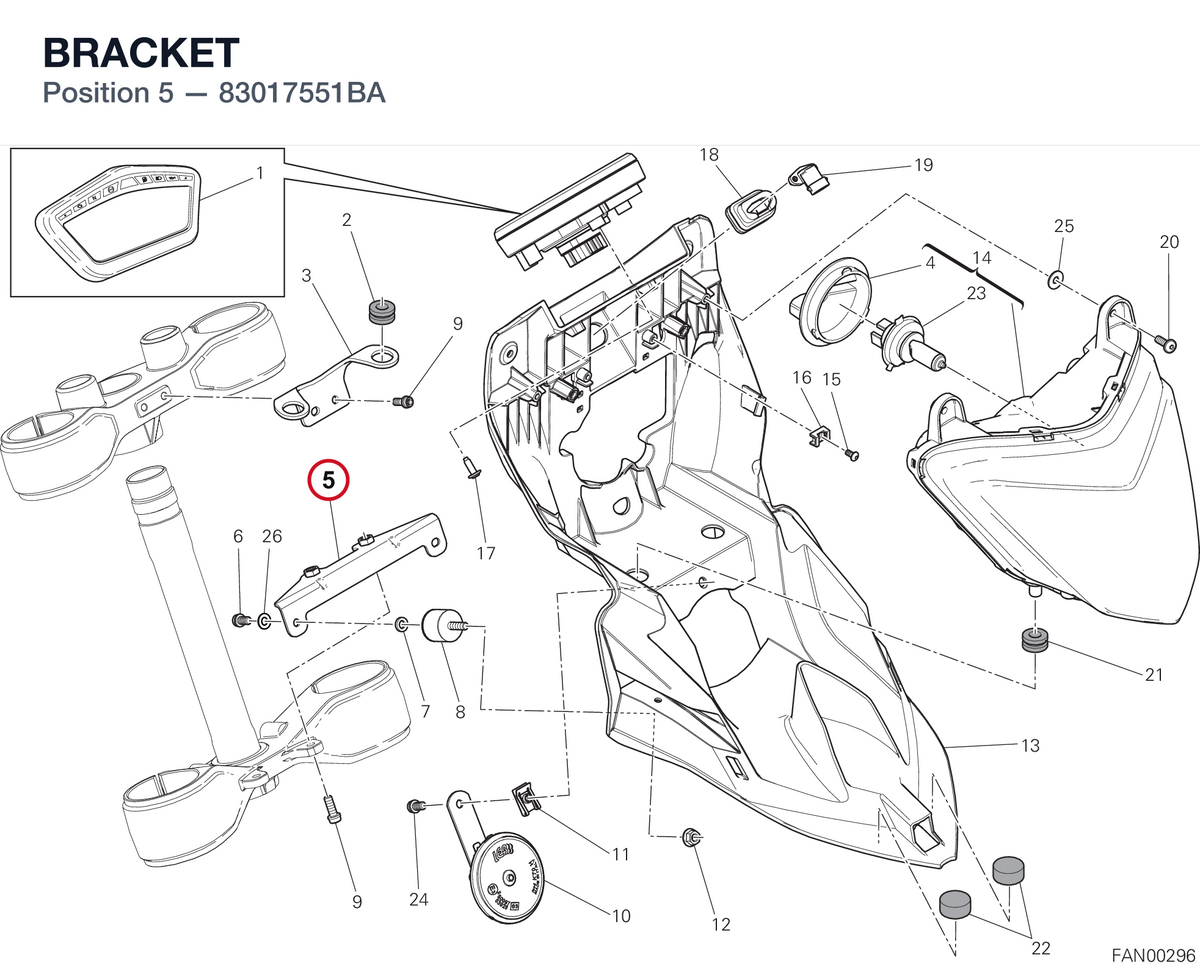 BRACKET 83017551BA diagram position