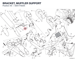 BRACKET, MUFFLER SUPPORT 83017792AA diagram position