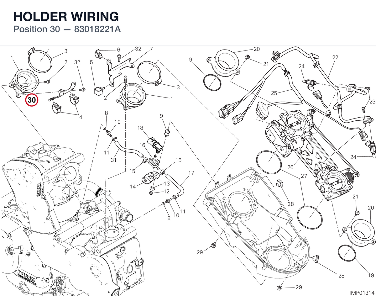 HOLDER WIRING 83018221A diagram position