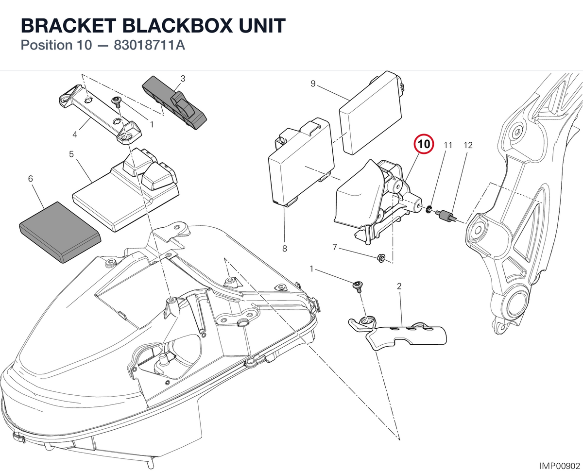 BRACKET BLACKBOX UNIT 83018711A diagram position