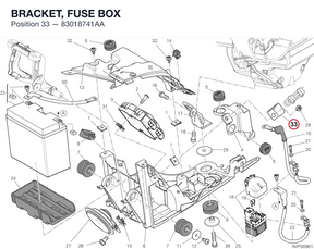 BRACKET, FUSE BOX 83018741AA diagram position