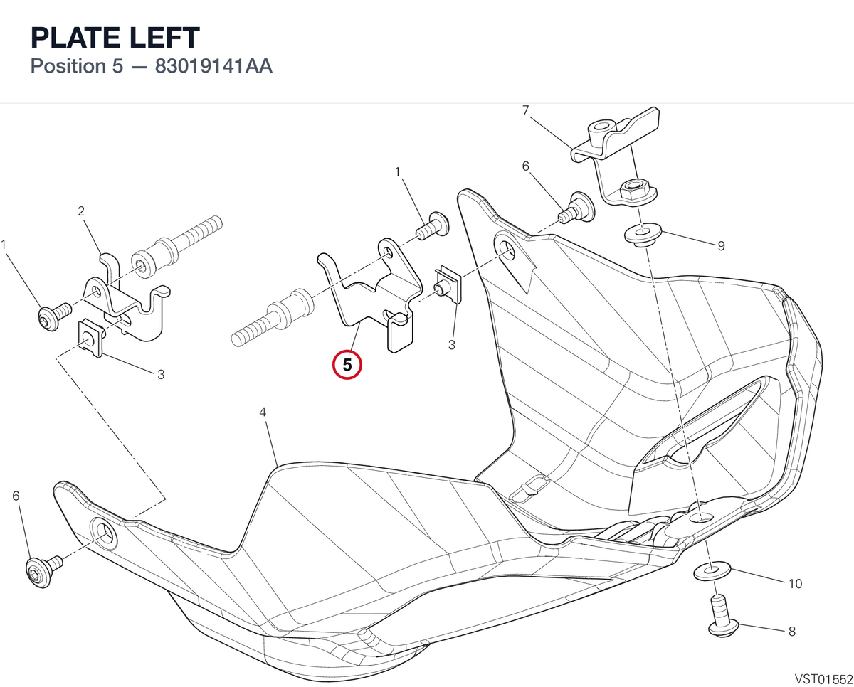 PLATE LEFT 83019141AA diagram position