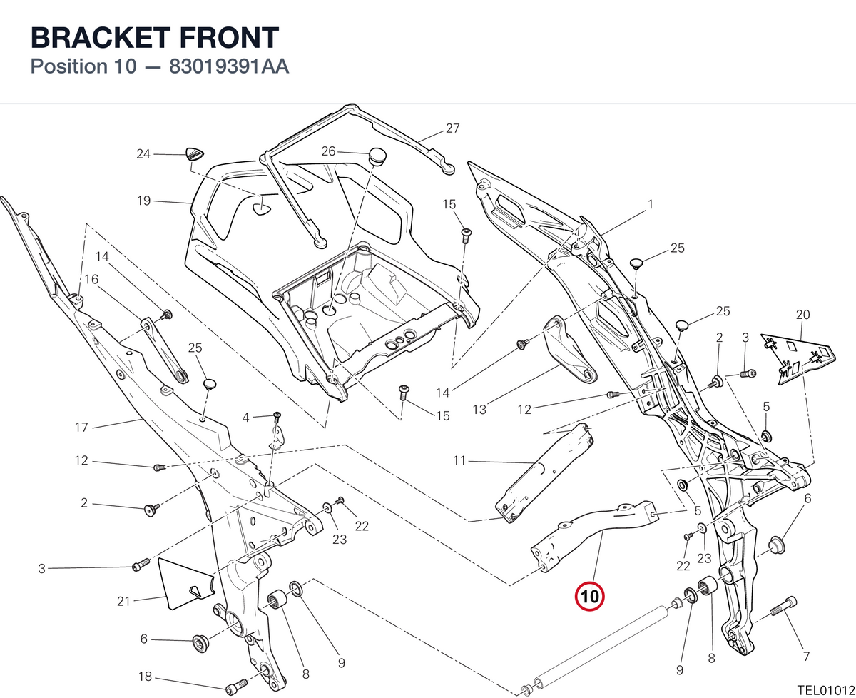 BRACKET FRONT 83019391AA diagram position