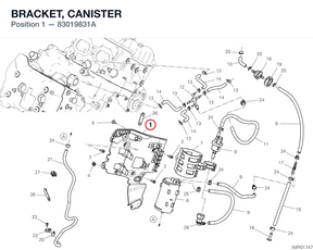 BRACKET, CANISTER 83019831A diagram position