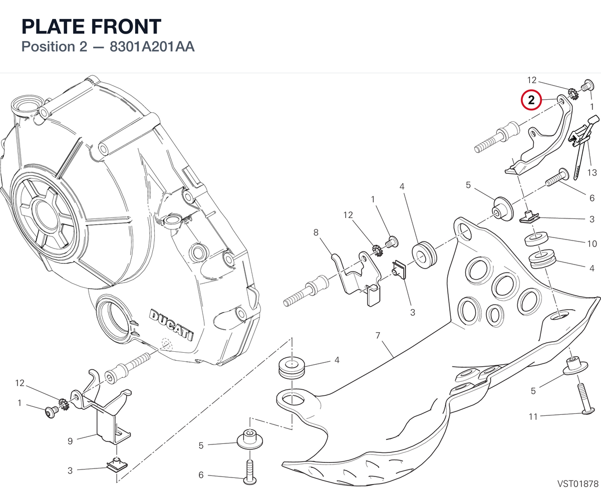 PLATE FRONT 8301A201AA diagram position