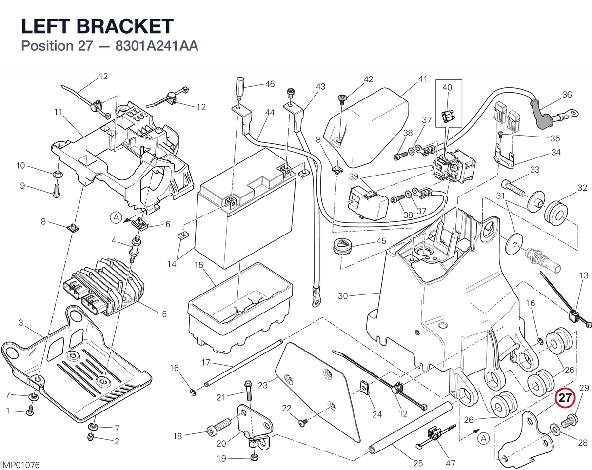 LEFT BRACKET 8301A241AA diagram position