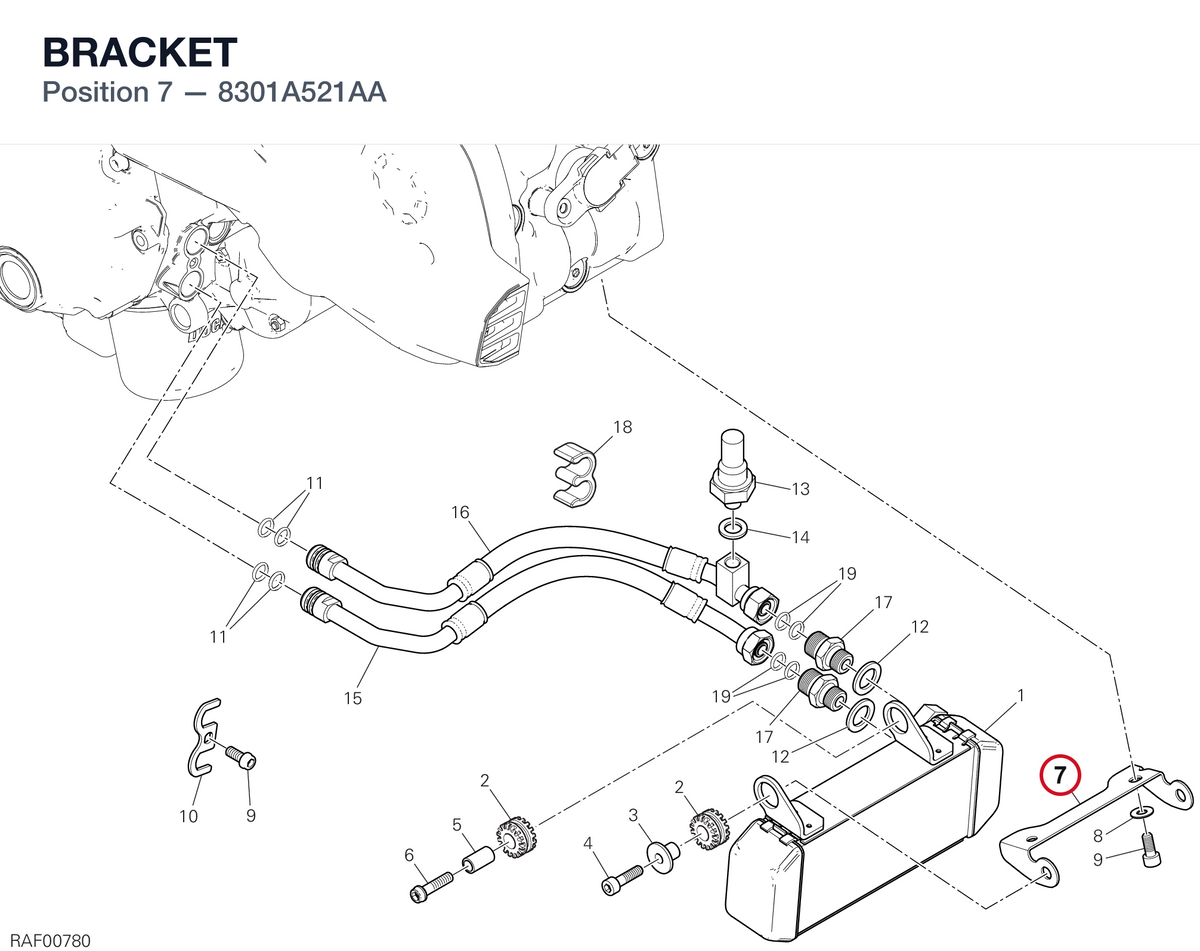 BRACKET 8301A521AA diagram position