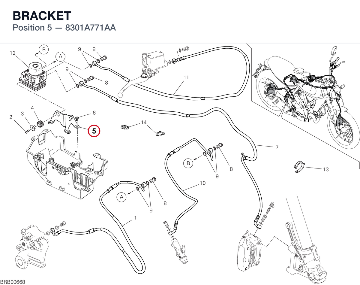 BRACKET 8301A771AA diagram position